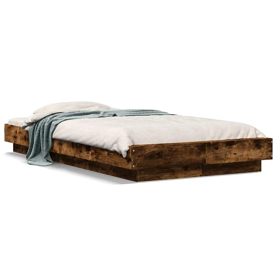 Cadre de lit sans matelas chêne fumé 100x200 cm - 2