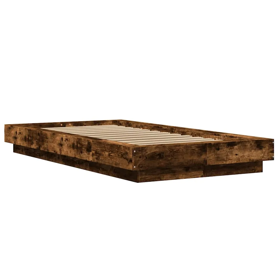 Cadre de lit sans matelas chêne fumé 100x200 cm - 3