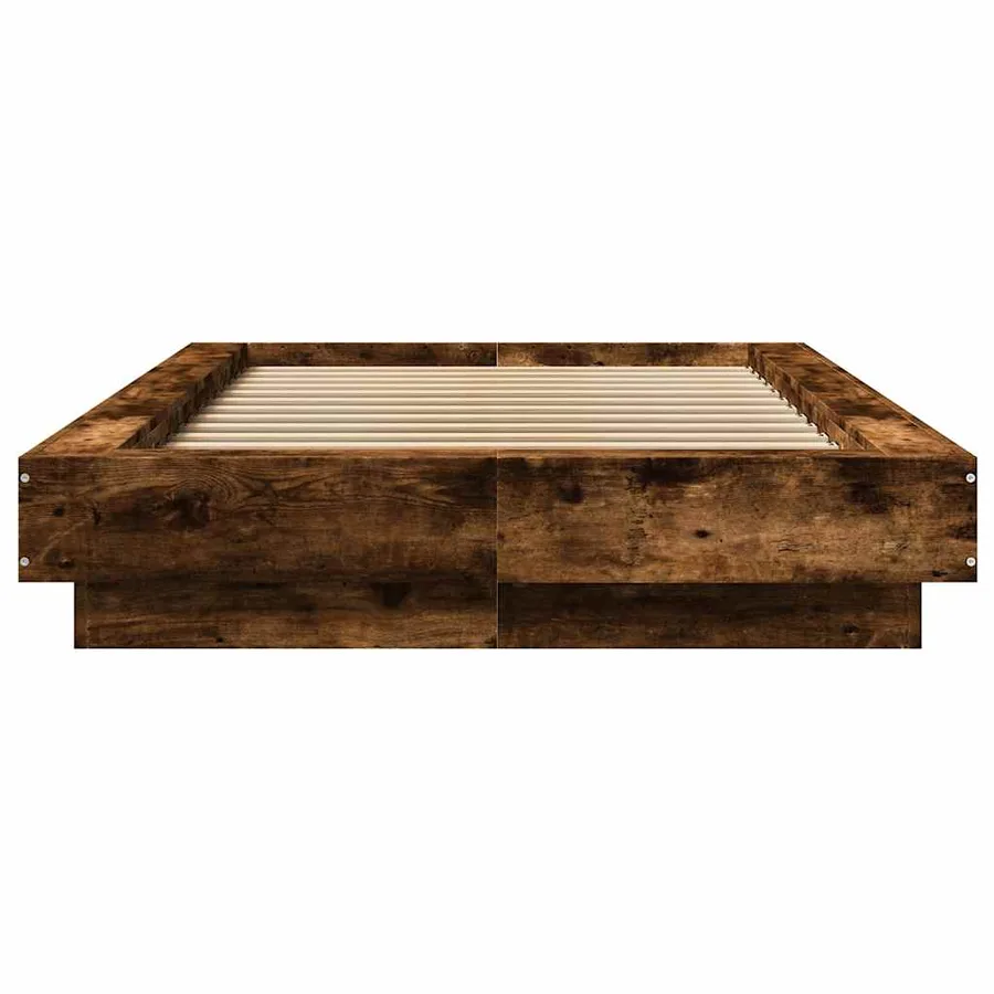 Cadre de lit sans matelas chêne fumé 100x200 cm - 4