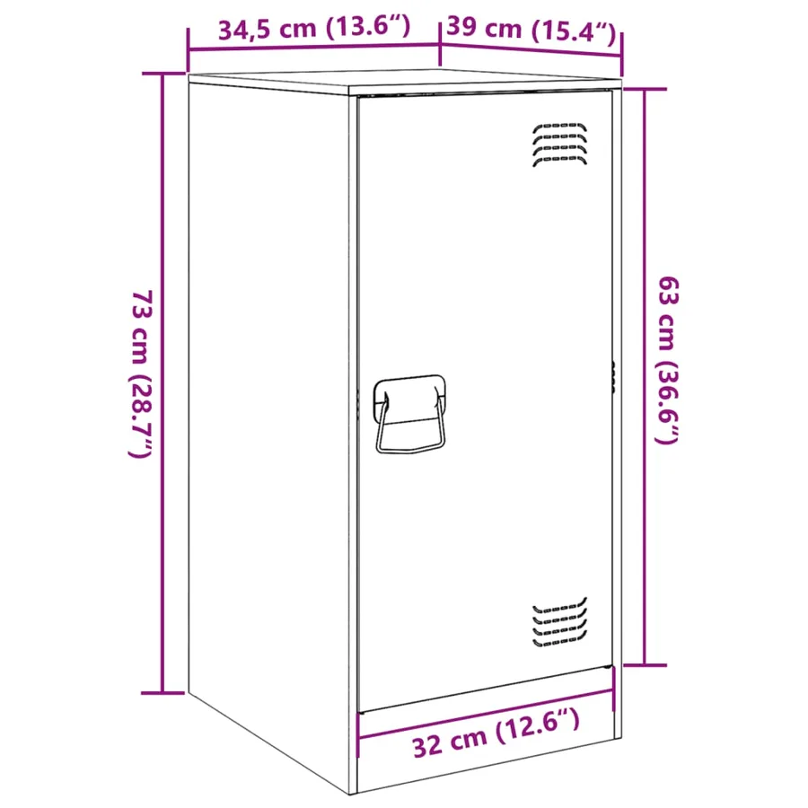Buffet rose 34,5x39x73 cm acier - 13