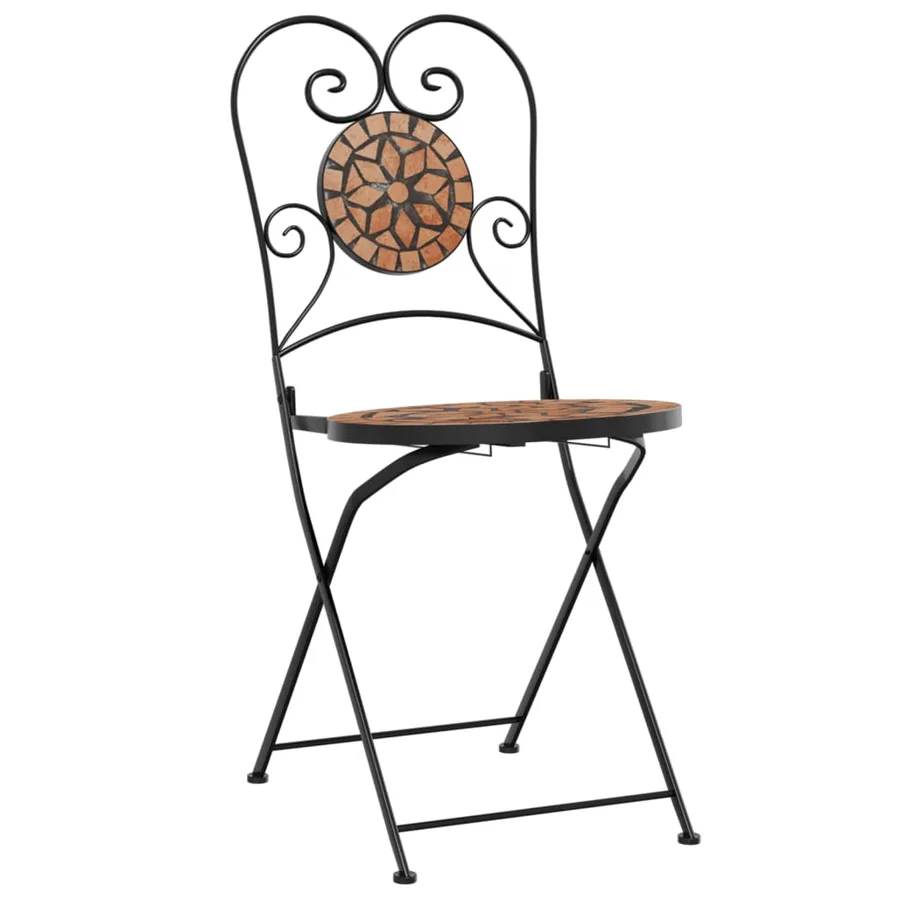Chaises de bistrot pliables lot de 2 terre cuite céramique - 4