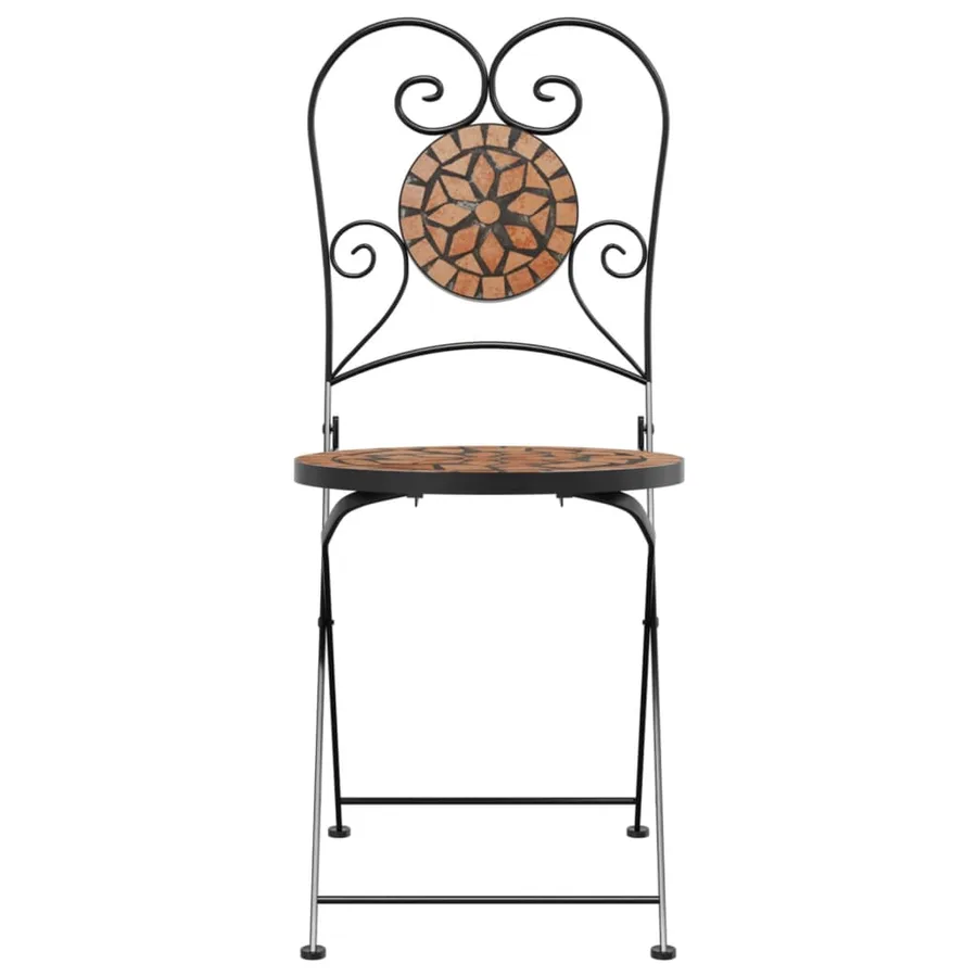 Chaises de bistrot pliables lot de 2 terre cuite céramique - 5
