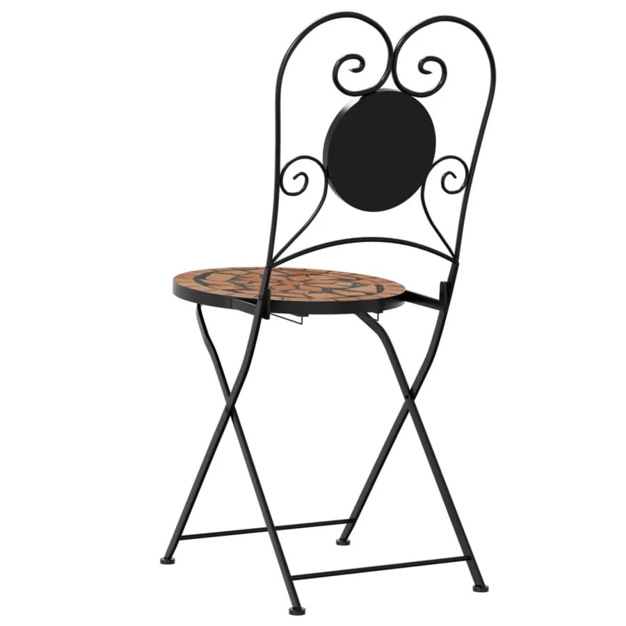 Chaises de bistrot pliables lot de 2 terre cuite céramique - 7