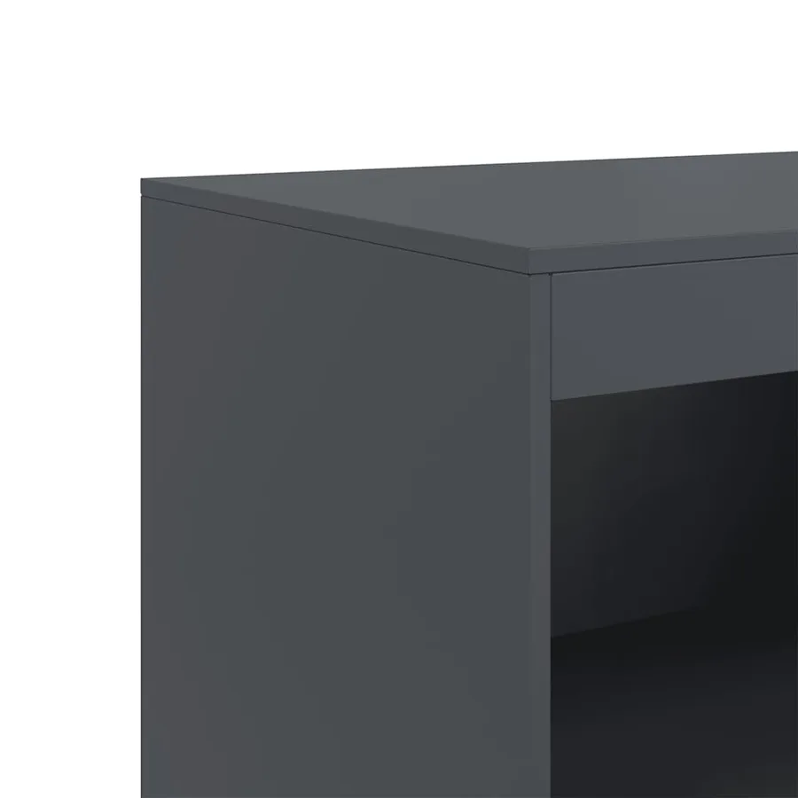 Buffet anthracite 67x39x107 cm acier - 10