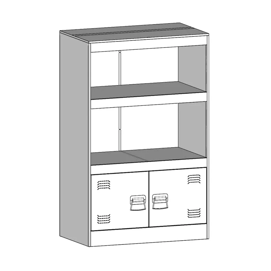Buffet anthracite 67x39x107 cm acier - 11
