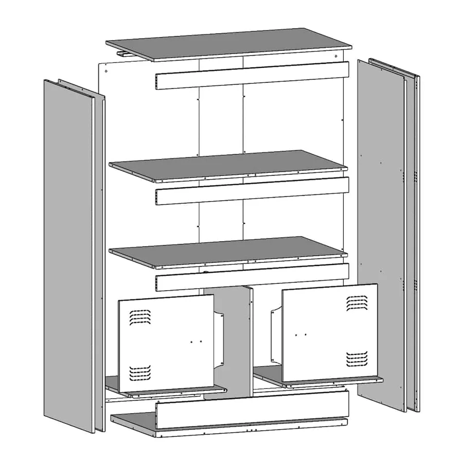 Buffet anthracite 67x39x107 cm acier - 12