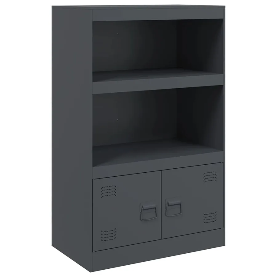 Buffet anthracite 67x39x107 cm acier - 2