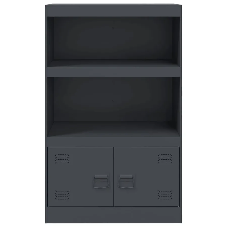 Buffet anthracite 67x39x107 cm acier - 6