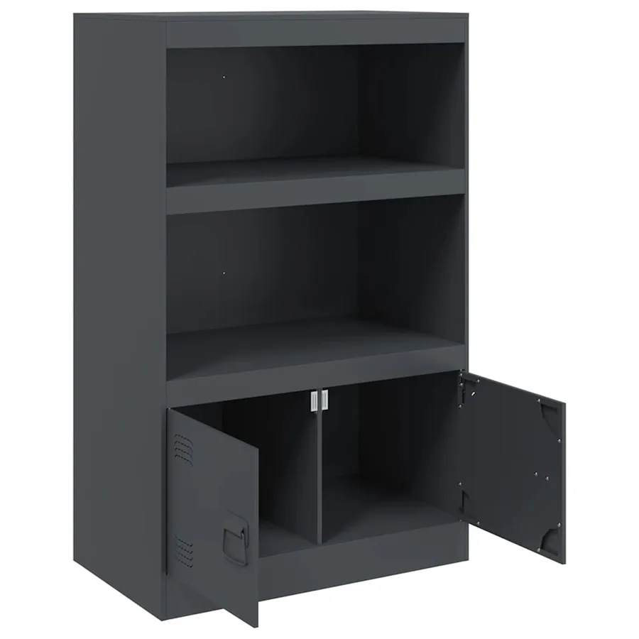 Buffet anthracite 67x39x107 cm acier - 7