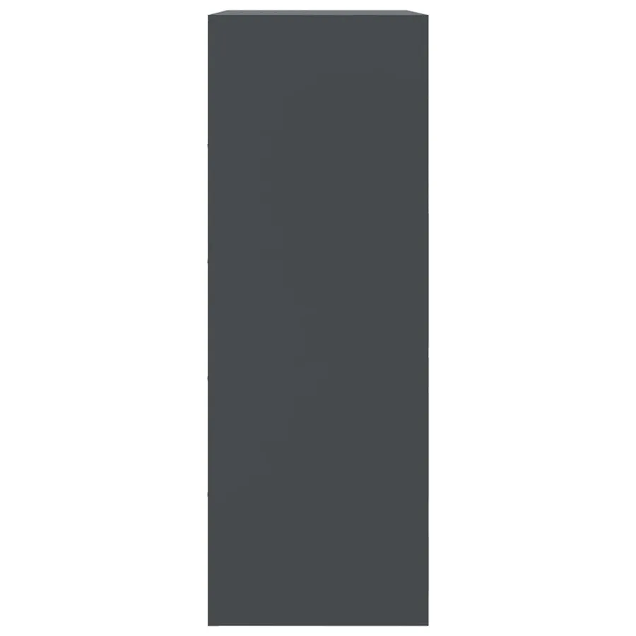 Buffet anthracite 67x39x107 cm acier - 8