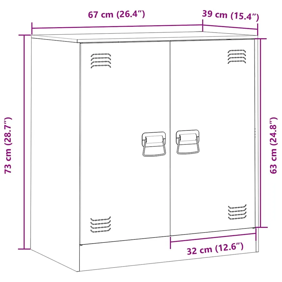 Buffet rose 67x39x73 cm acier - 14