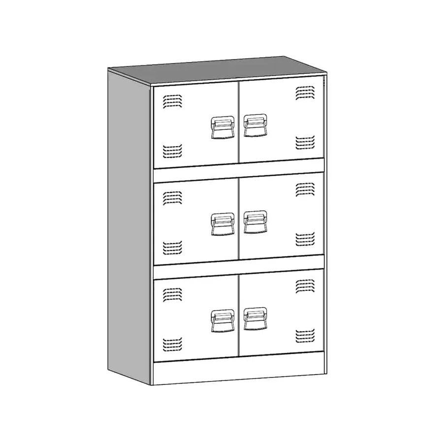 Buffet blanc 67x39x107 cm acier - 11