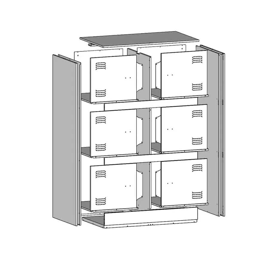 Buffet blanc 67x39x107 cm acier - 12