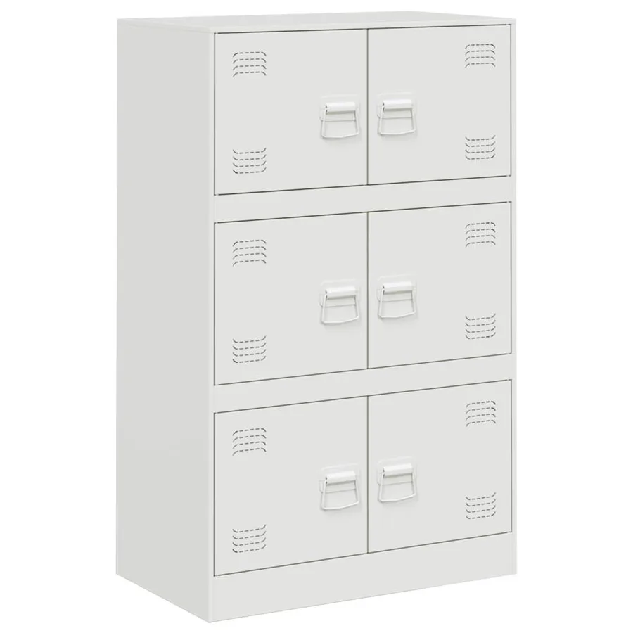 Buffet blanc 67x39x107 cm acier - 2