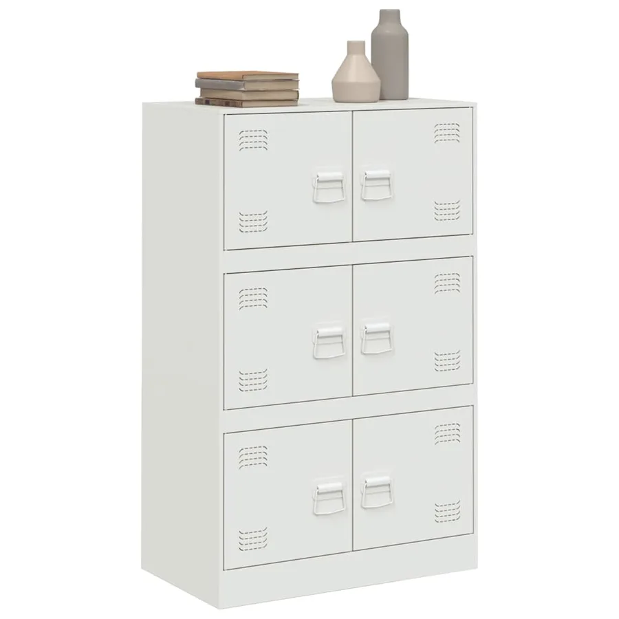 Buffet blanc 67x39x107 cm acier - 5