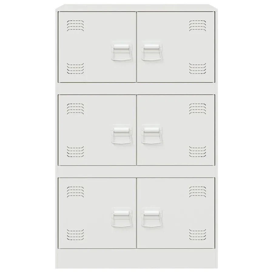 Buffet blanc 67x39x107 cm acier - 6