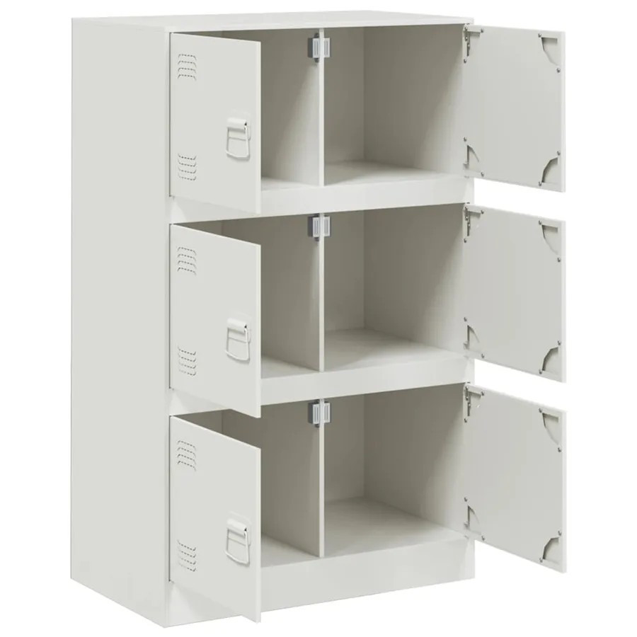 Buffet blanc 67x39x107 cm acier - 7