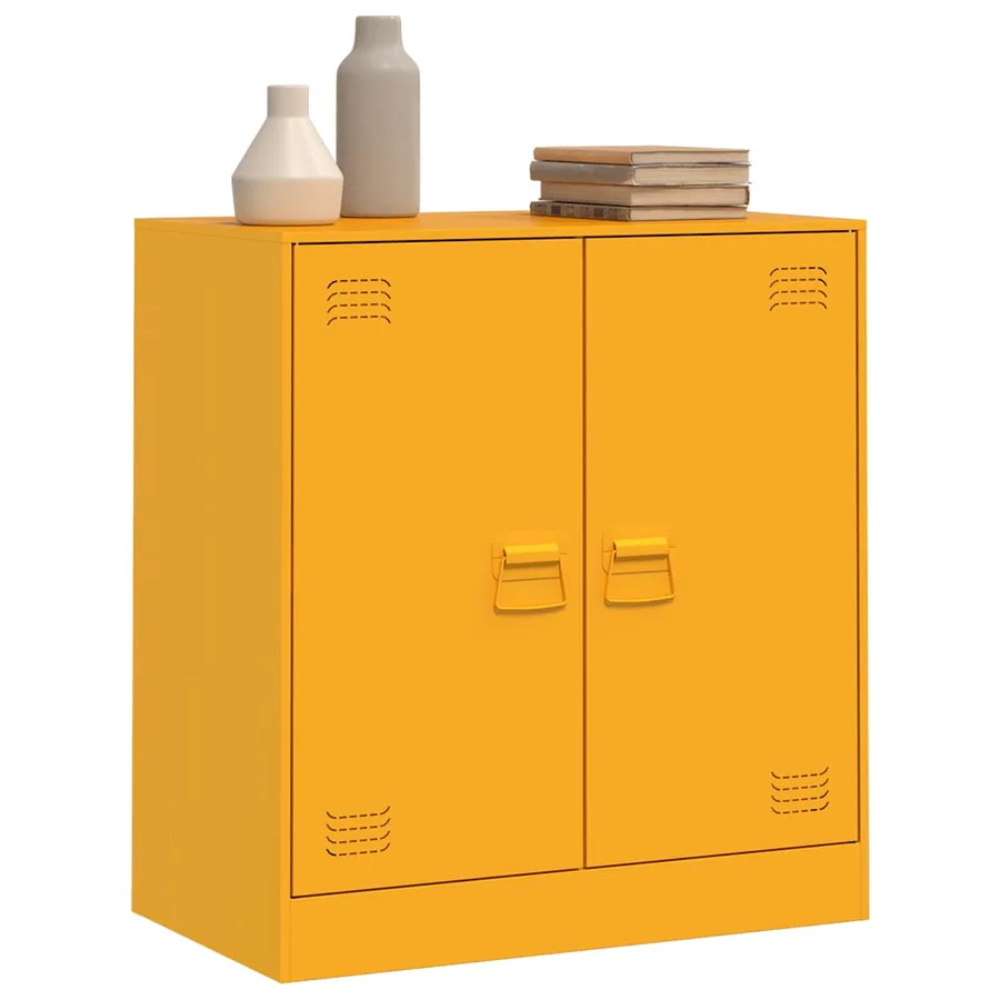 Buffet jaune moutarde 67x39x73 cm acier - 4