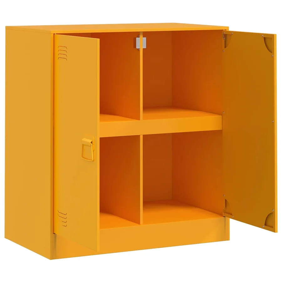 Buffet jaune moutarde 67x39x73 cm acier - 7