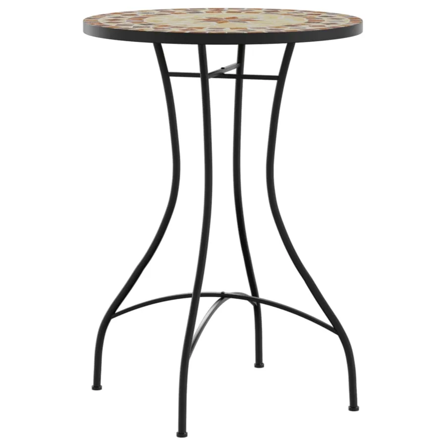 Ensemble de bistro mosaïque terre cuite blanc fer et céramique - 3