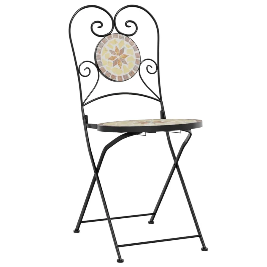 Ensemble de bistro mosaïque terre cuite blanc fer et céramique - 4