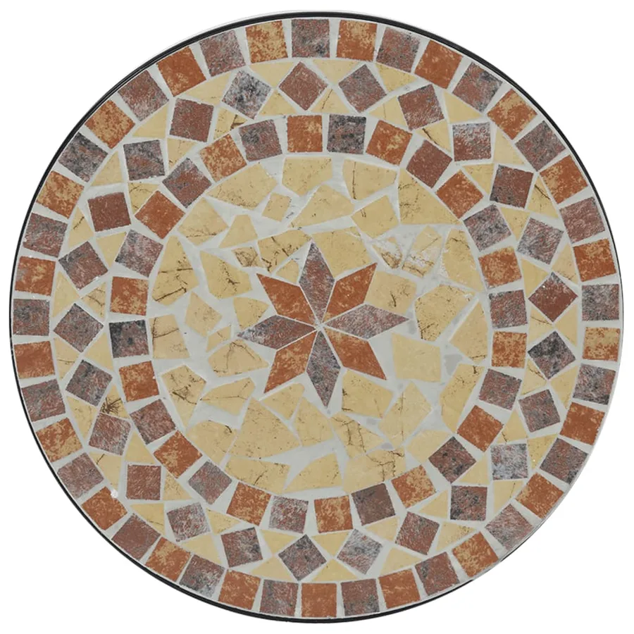 Ensemble de bistro mosaïque terre cuite blanc fer et céramique - 6