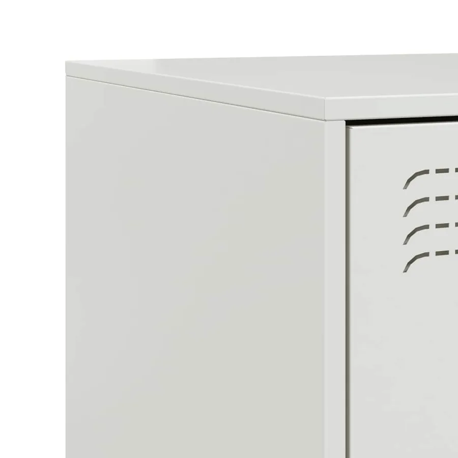 Table de chevet blanc 34,5x39x44 cm acier - 10