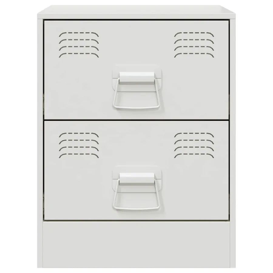 Table de chevet blanc 34,5x39x44 cm acier - 6