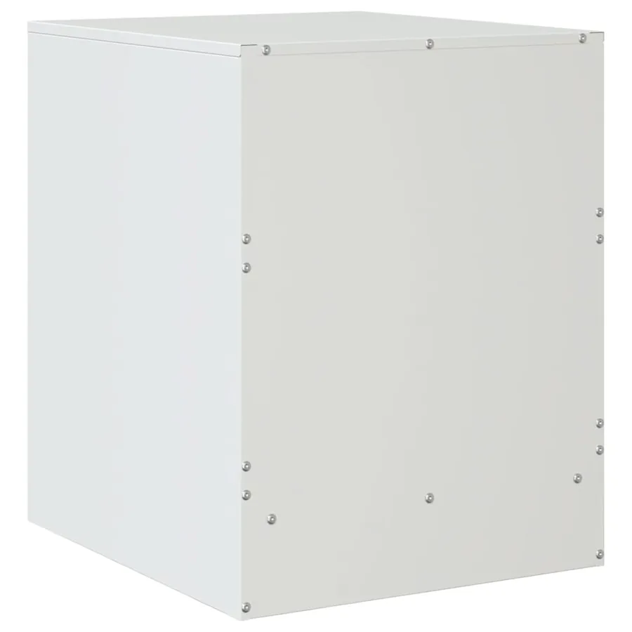 Table de chevet blanc 34,5x39x44 cm acier - 9
