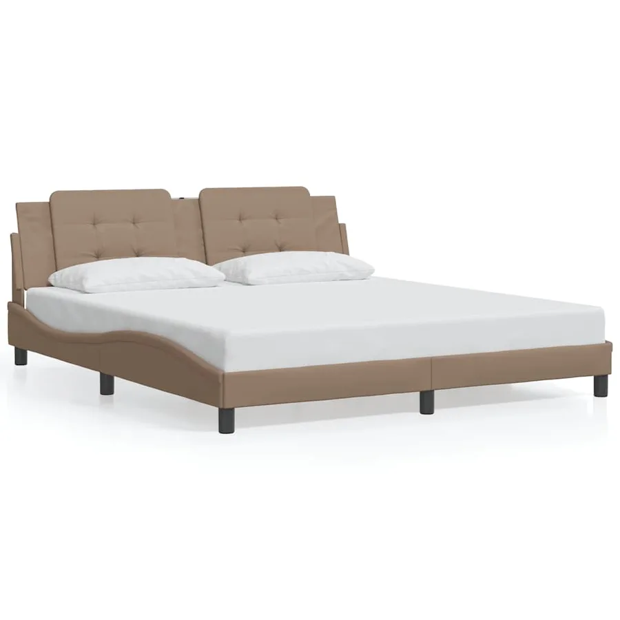 Cadre de lit sans matelas Zadar cappuccino 180x200 cm similicuir - 2