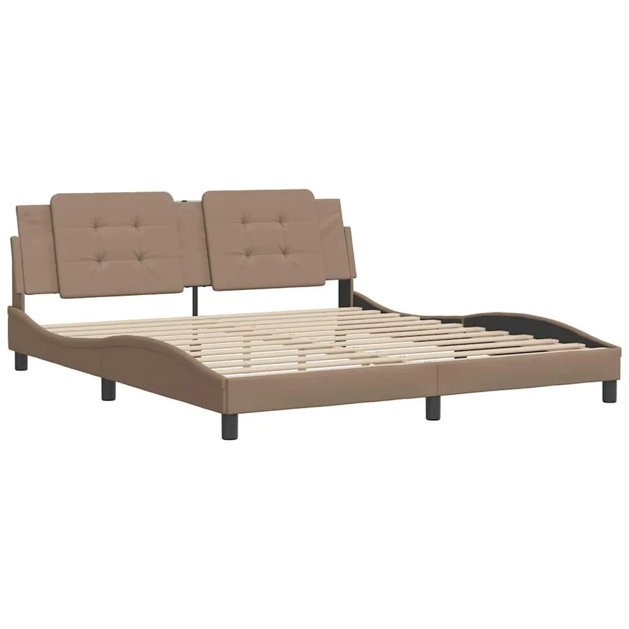 Cadre de lit sans matelas Zadar cappuccino 180x200 cm similicuir - 3