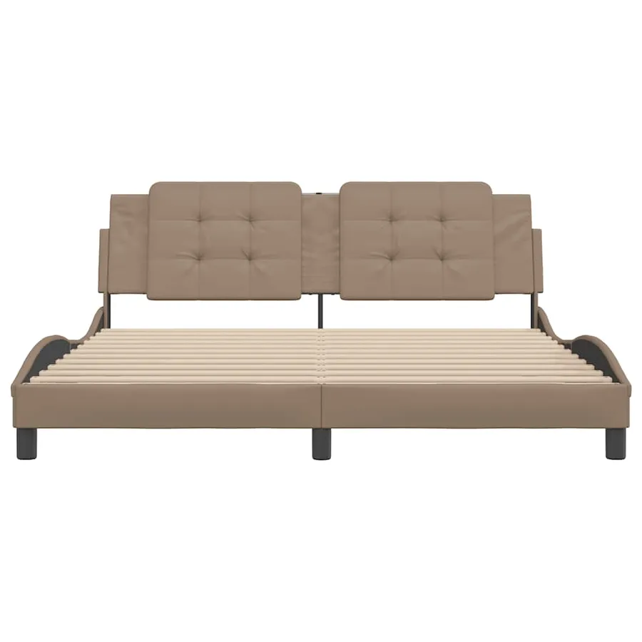 Cadre de lit sans matelas Zadar cappuccino 180x200 cm similicuir - 4