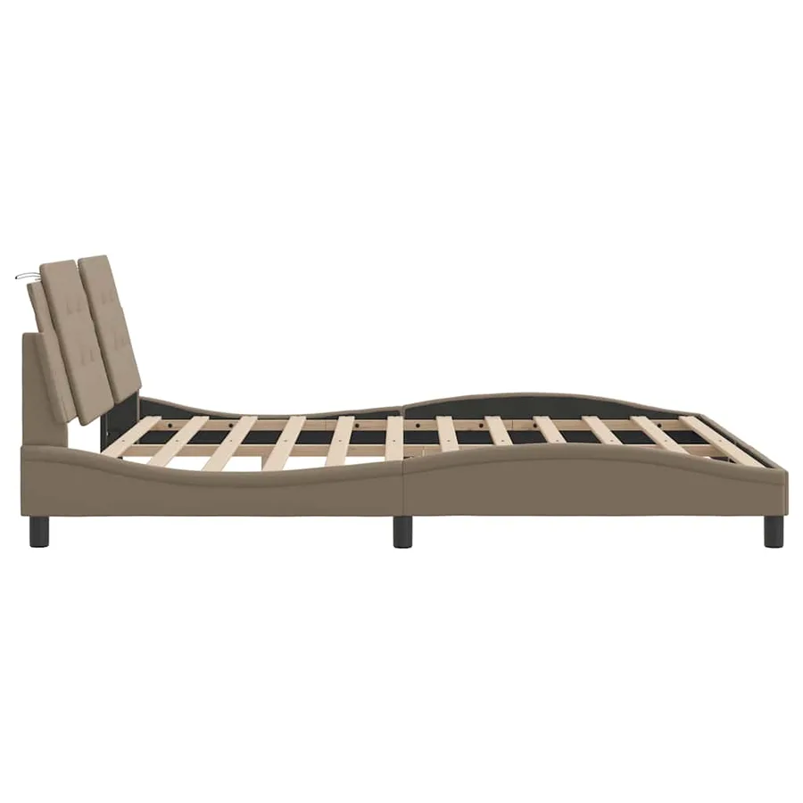 Cadre de lit sans matelas Zadar cappuccino 180x200 cm similicuir - 5