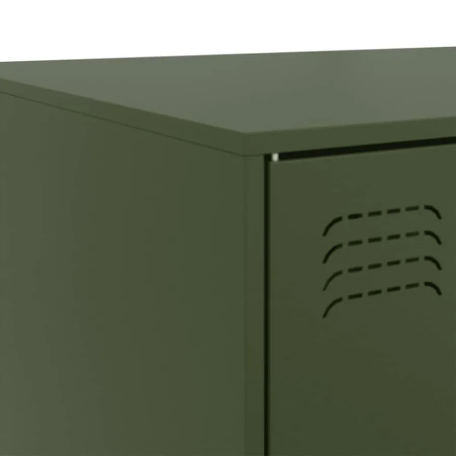 Table basse vert olive 67x50x44 cm acier - 10
