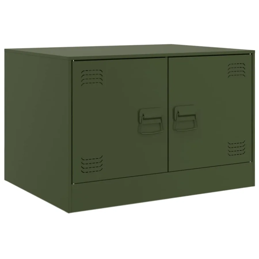 Table basse vert olive 67x50x44 cm acier - 2