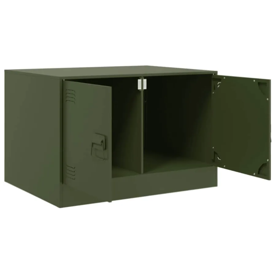 Table basse vert olive 67x50x44 cm acier - 7