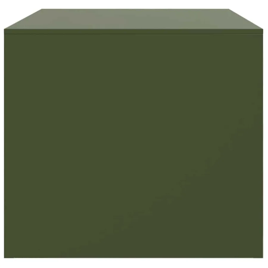 Table basse vert olive 67x50x44 cm acier - 8
