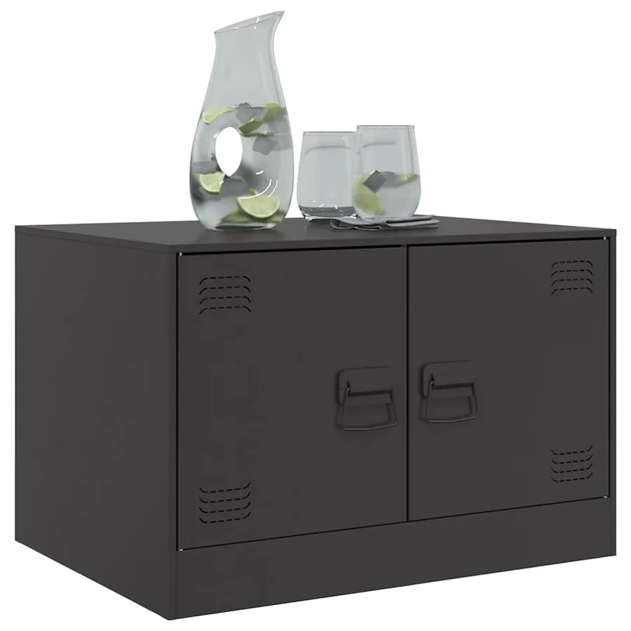 Table basse noir 67x50x44 cm acier - 4