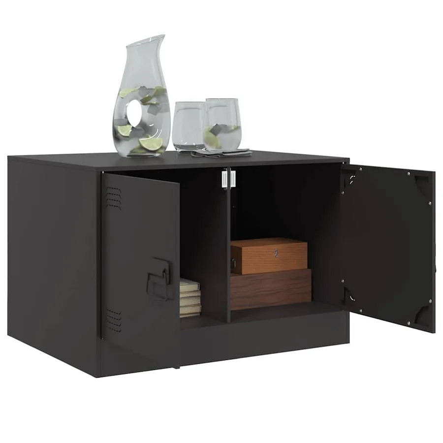 Table basse noir 67x50x44 cm acier - 5