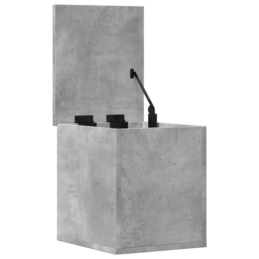 Boîte de rangement gris béton 30x35x35 cm bois d'ingénierie - 7