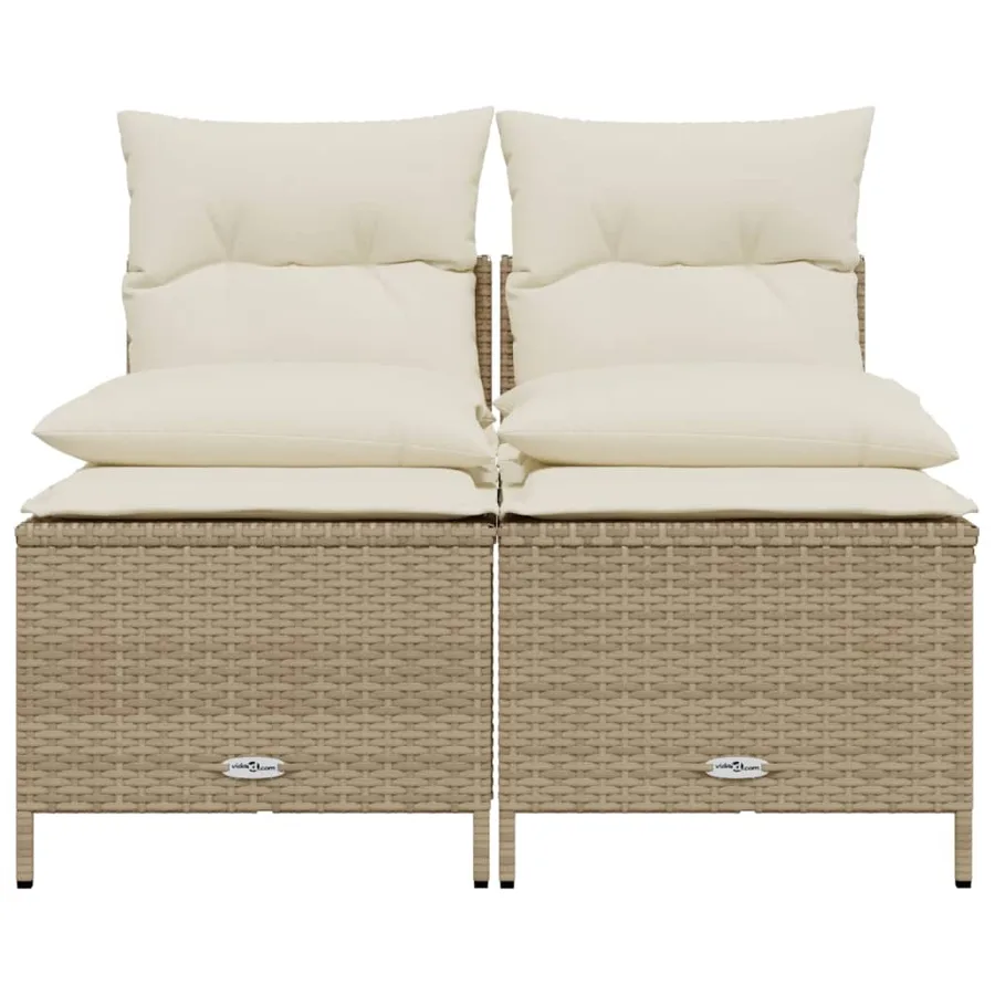 Salon de jardin avec coussins 4 pcs beige résine tressée - 3