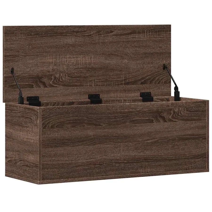 Boîte de rangement chêne marron 90x35x35 cm bois d'ingénierie - 7