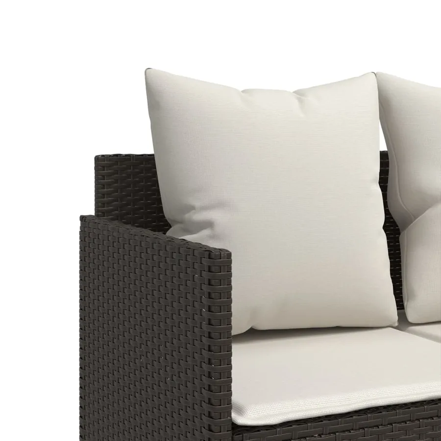 Salon de jardin avec coussins 5 pcs marron résine tressée - 6