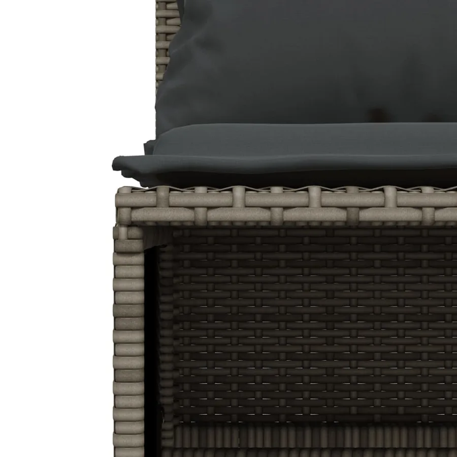 Salon de jardin 5 pcs avec coussins gris résine tressée - 5