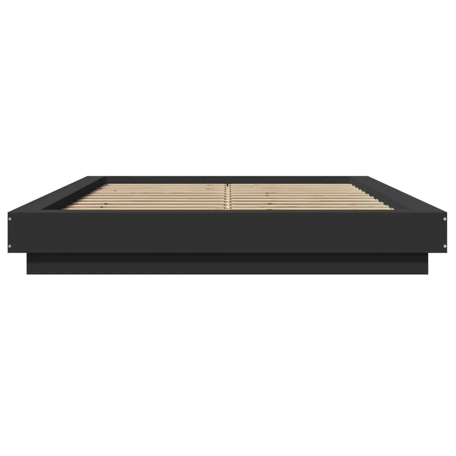 Cadre de lit avec lumières LED sans matelas noir 120x190cm - 5