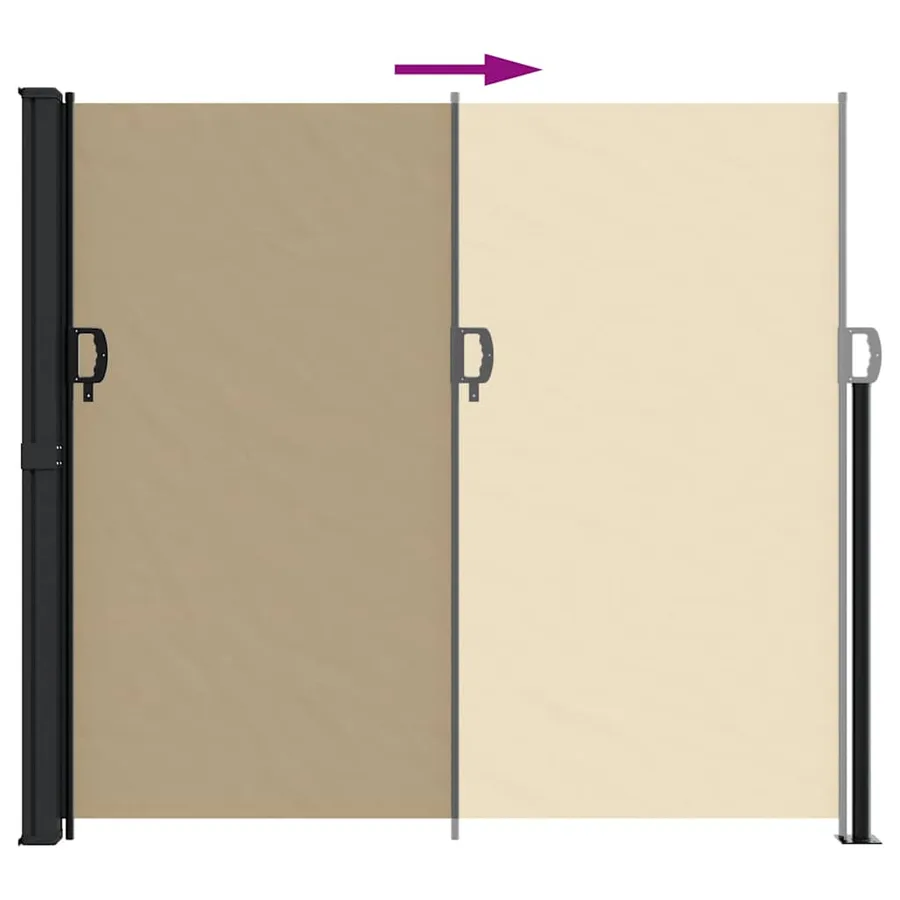 Auvent latéral rétractable beige 180x600 cm - 5