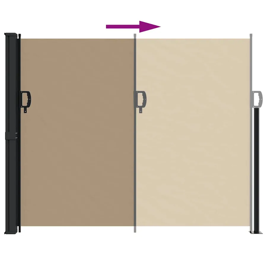 Auvent latéral rétractable taupe 160x500 cm - 5