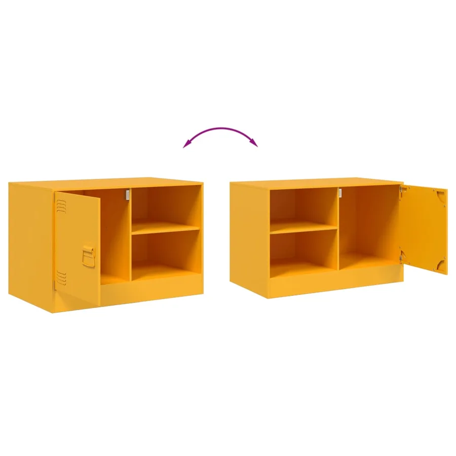 Meuble TV jaune moutarde 67x39x44 cm acier - 10