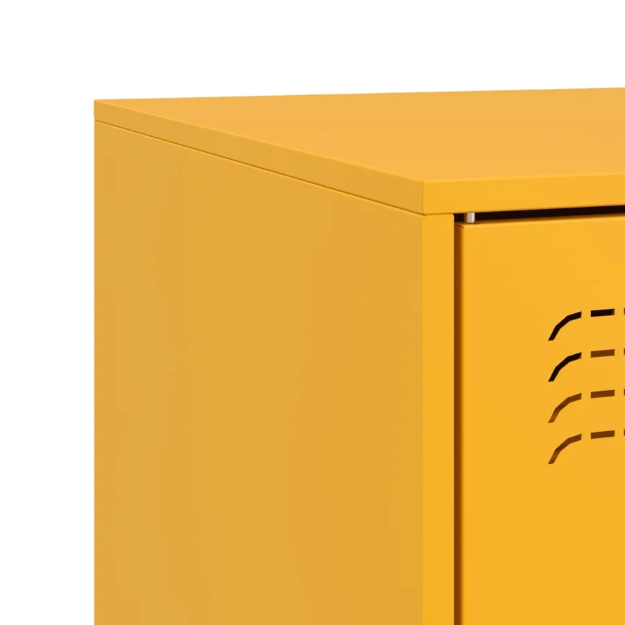Meuble TV jaune moutarde 67x39x44 cm acier - 11