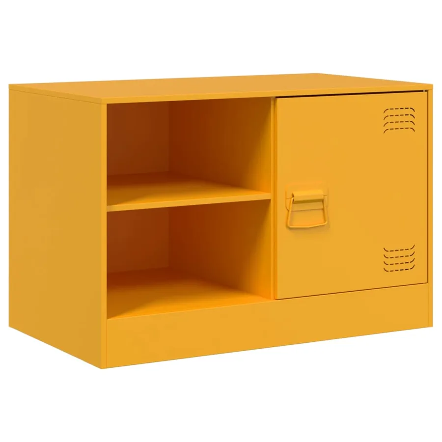 Meuble TV jaune moutarde 67x39x44 cm acier - 2
